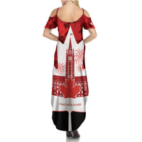 Canada Day Summer Maxi Dress 2024 Canadian Maple Leaf Pattern - Wonder Print Shop