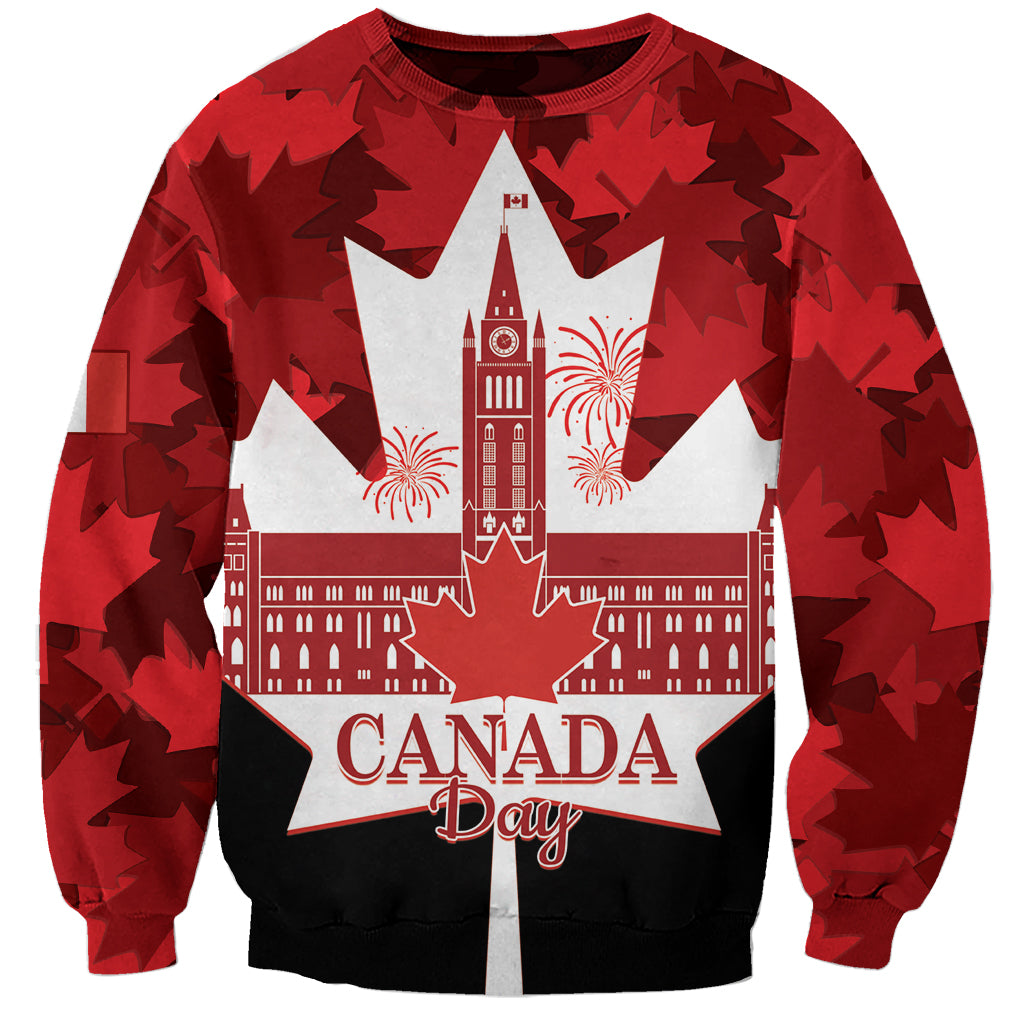 Canada Day Sweatshirt 2024 Canadian Maple Leaf Pattern - Wonder Print Shop