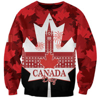 Canada Day Sweatshirt 2024 Canadian Maple Leaf Pattern - Wonder Print Shop