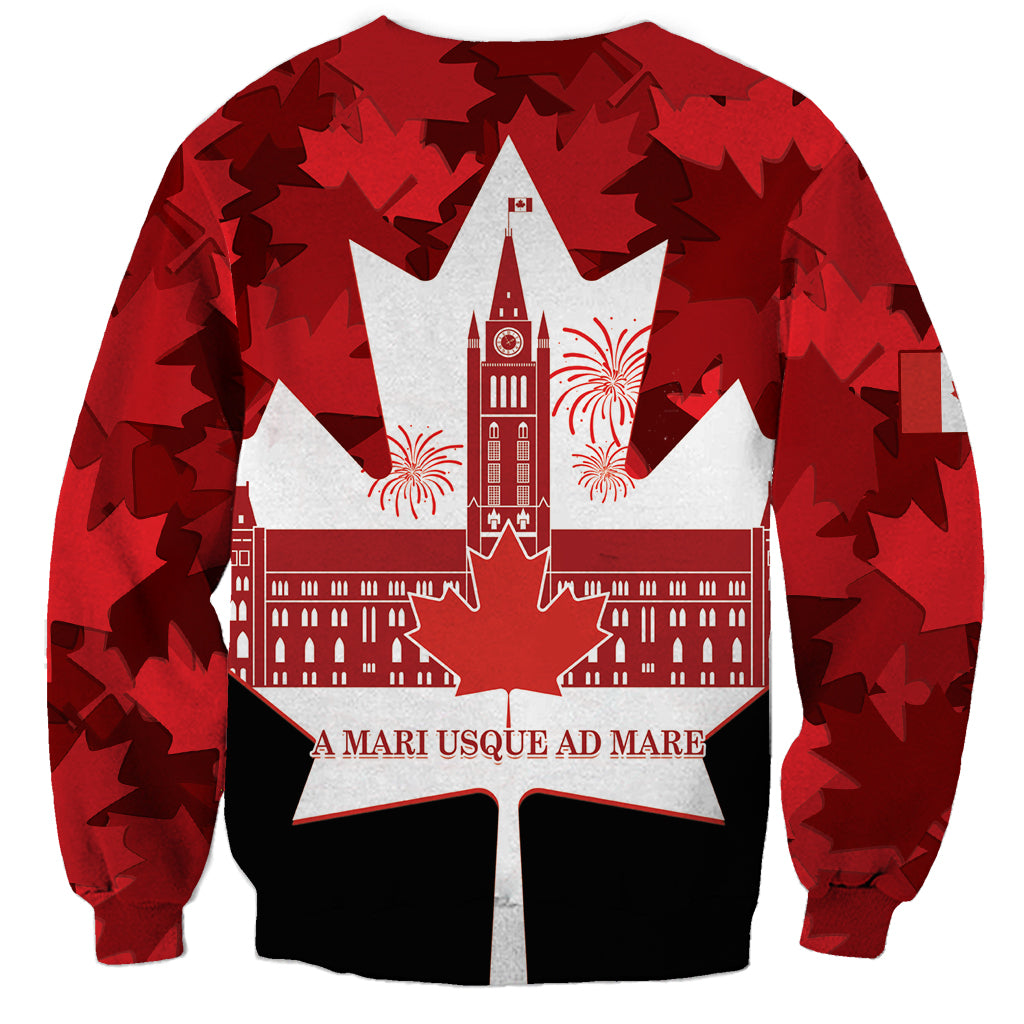 Canada Day Sweatshirt 2024 Canadian Maple Leaf Pattern - Wonder Print Shop