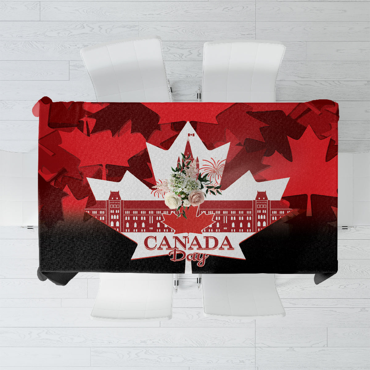 Canada Day Tablecloth 2024 Canadian Maple Leaf Pattern - Wonder Print Shop