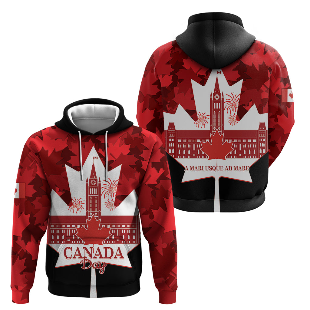 Canada Day Zip Hoodie 2024 Canadian Maple Leaf Pattern - Wonder Print Shop