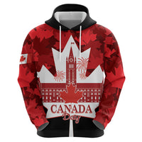 Canada Day Zip Hoodie 2024 Canadian Maple Leaf Pattern - Wonder Print Shop