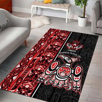 Canada Indigenous Peoples' Day Area Rug Canadian Raven Haida Pattern