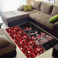 Canada Indigenous Peoples' Day Area Rug Canadian Raven Haida Pattern