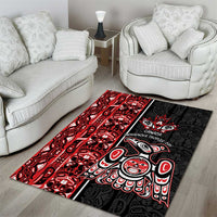 Canada Indigenous Peoples' Day Area Rug Canadian Raven Haida Pattern