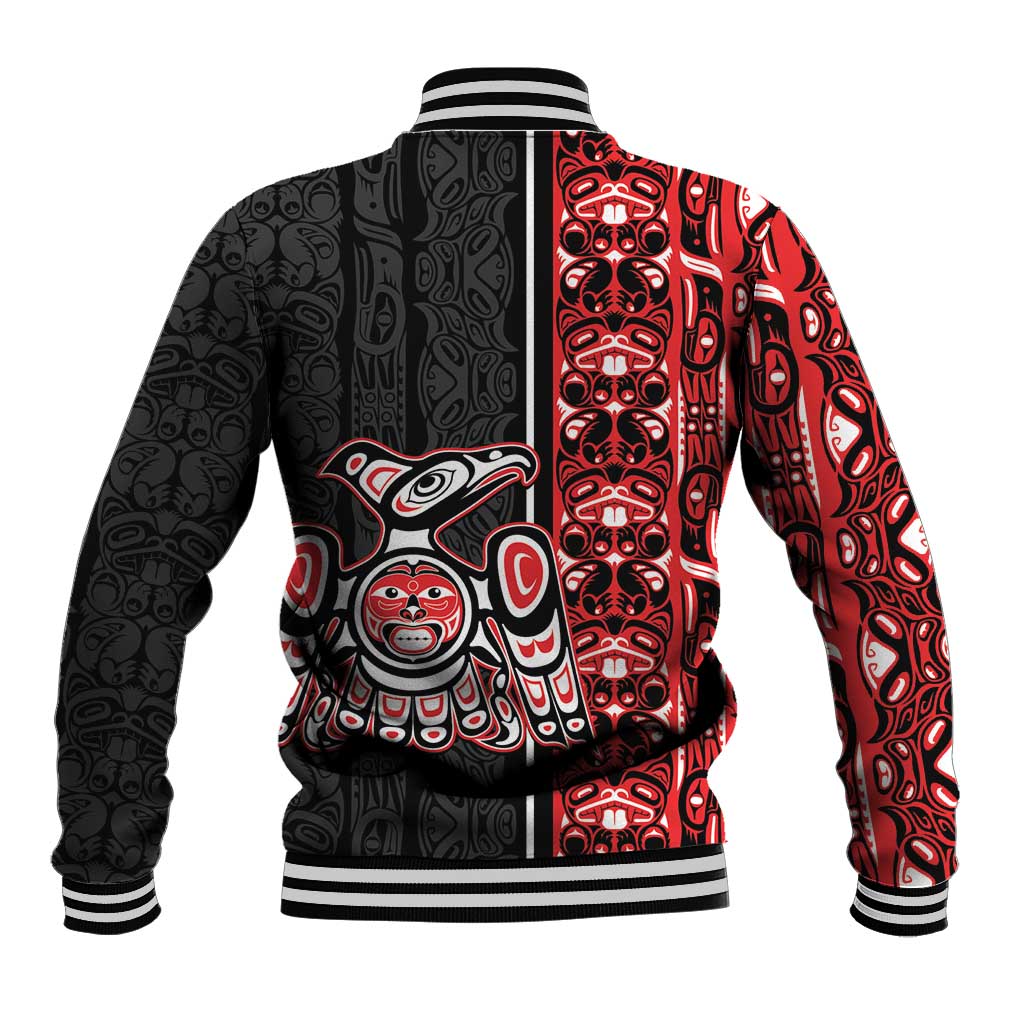 Canada Indigenous Peoples' Day Baseball Jacket Canadian Raven Haida Pattern