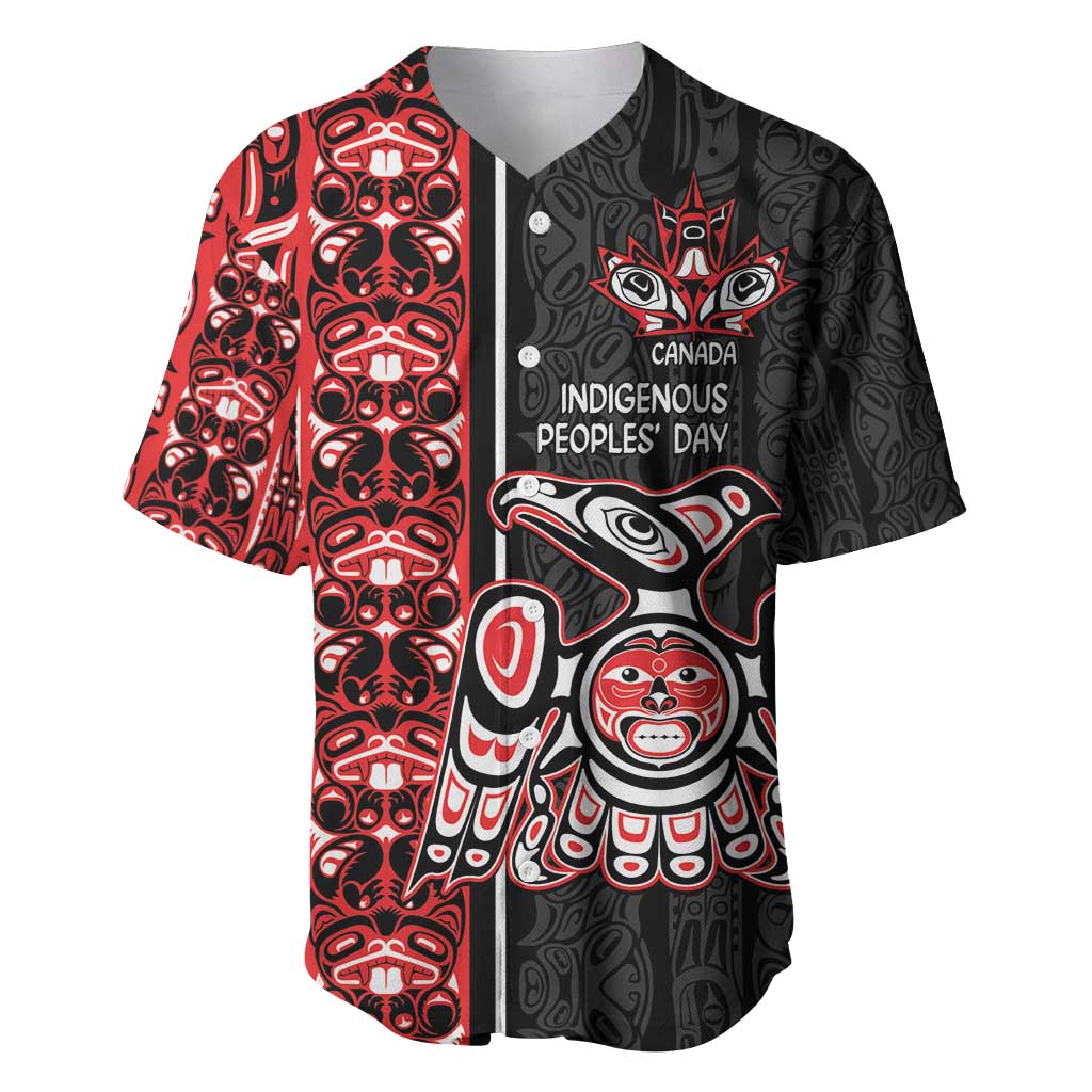 Canada Indigenous Peoples' Day Baseball Jersey Canadian Raven Haida Pattern