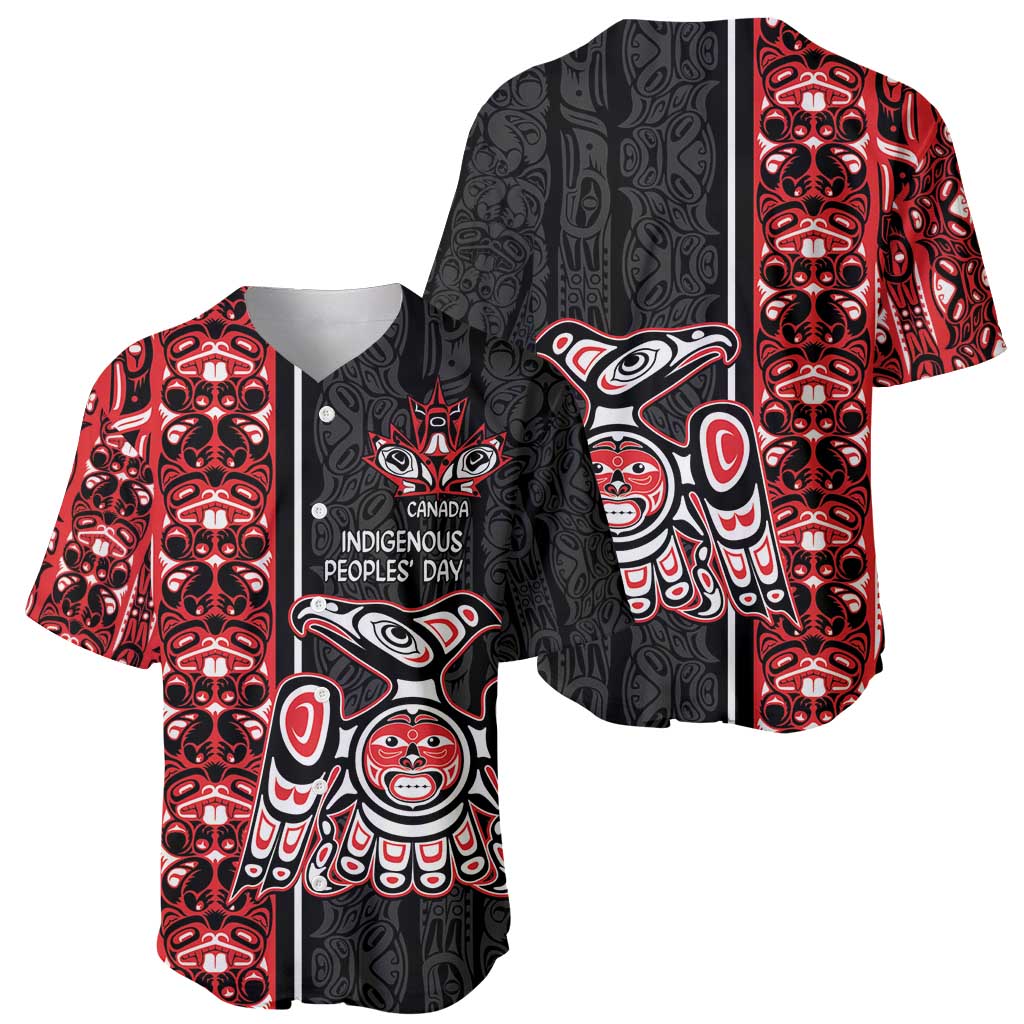 Canada Indigenous Peoples' Day Baseball Jersey Canadian Raven Haida Pattern