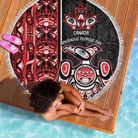 Canada Indigenous Peoples' Day Beach Blanket Canadian Raven Haida Pattern