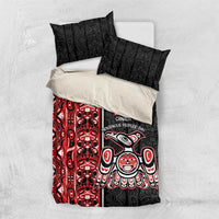 Canada Indigenous Peoples' Day Bedding Set Canadian Raven Haida Pattern
