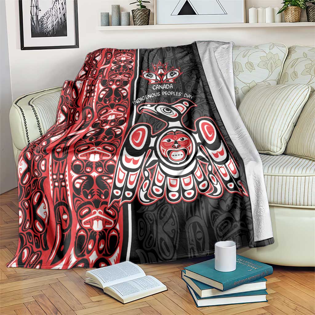 Canada Indigenous Peoples' Day Blanket Canadian Raven Haida Pattern