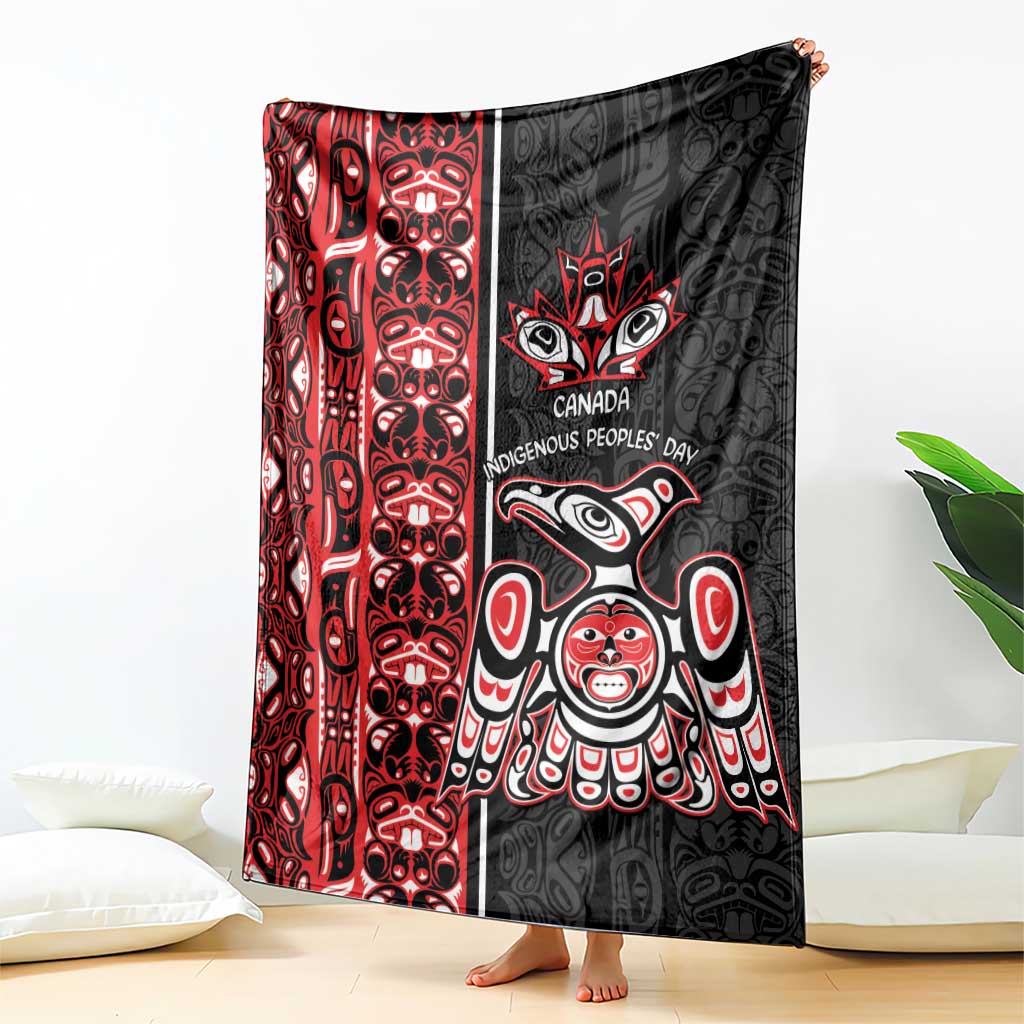 Canada Indigenous Peoples' Day Blanket Canadian Raven Haida Pattern