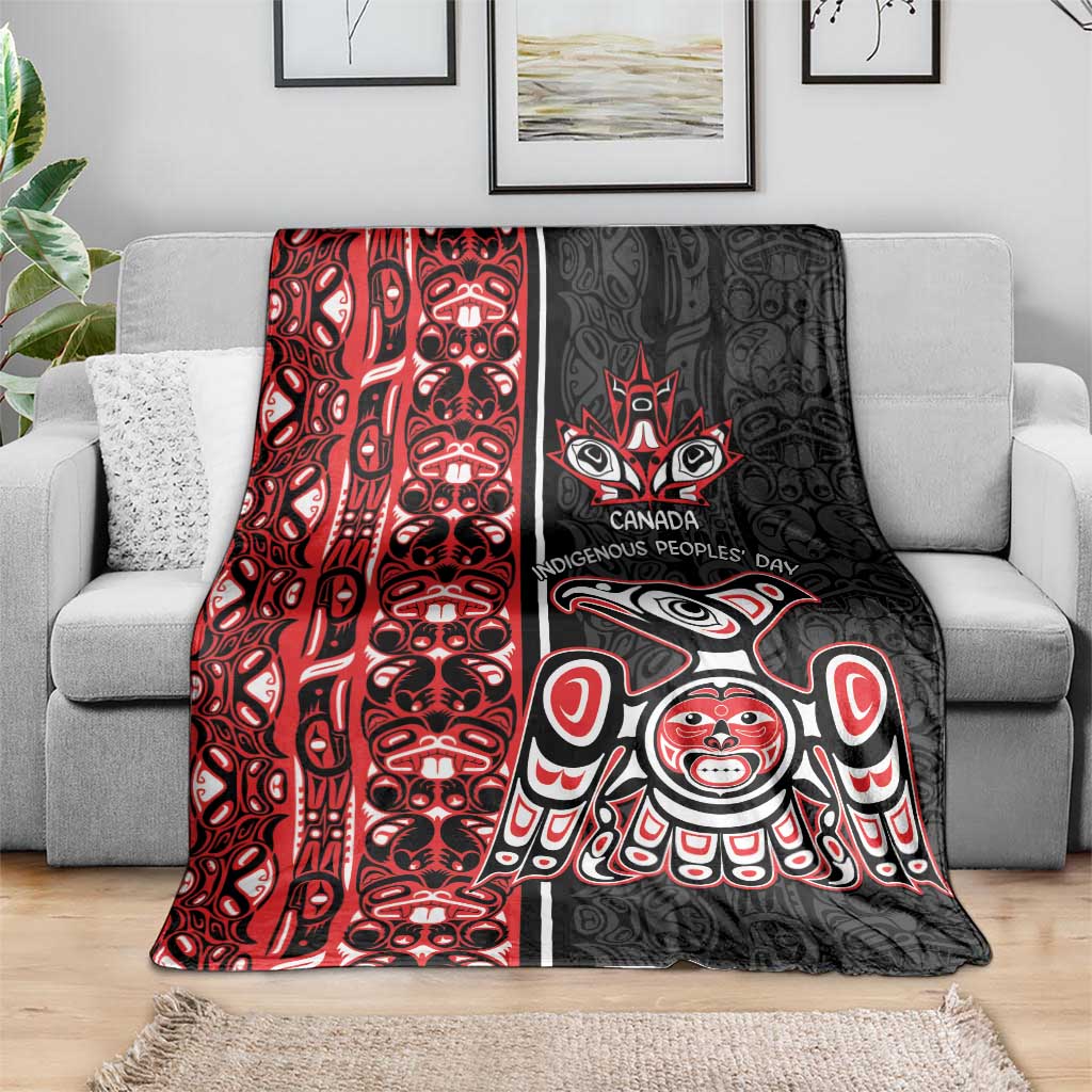 Canada Indigenous Peoples' Day Blanket Canadian Raven Haida Pattern