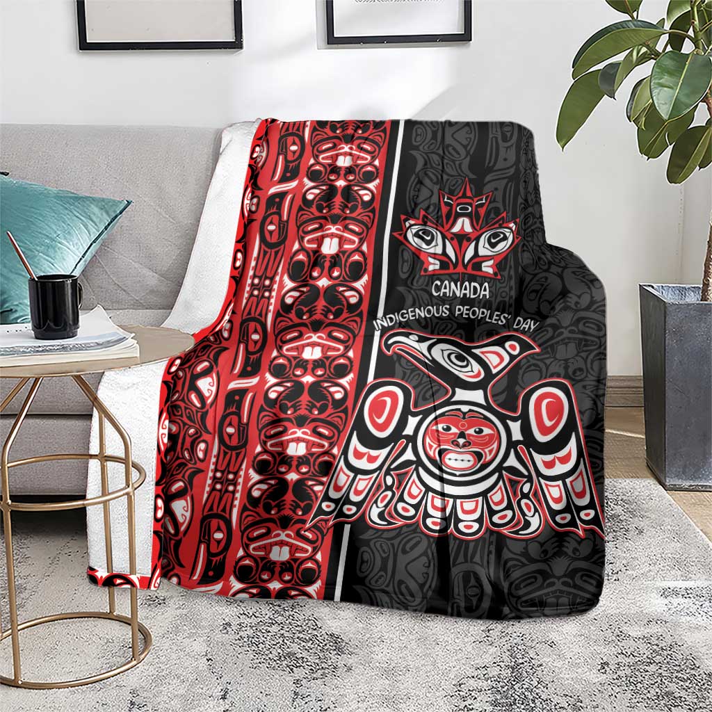 Canada Indigenous Peoples' Day Blanket Canadian Raven Haida Pattern