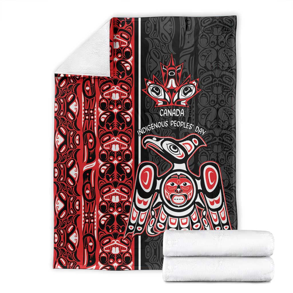 Canada Indigenous Peoples' Day Blanket Canadian Raven Haida Pattern