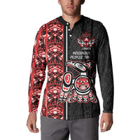Canada Indigenous Peoples' Day Button Sweatshirt Canadian Raven Haida Pattern