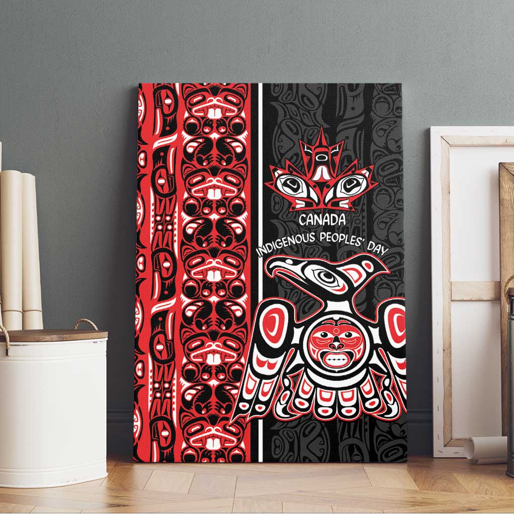 Canada Indigenous Peoples' Day Canvas Wall Art Canadian Raven Haida Pattern