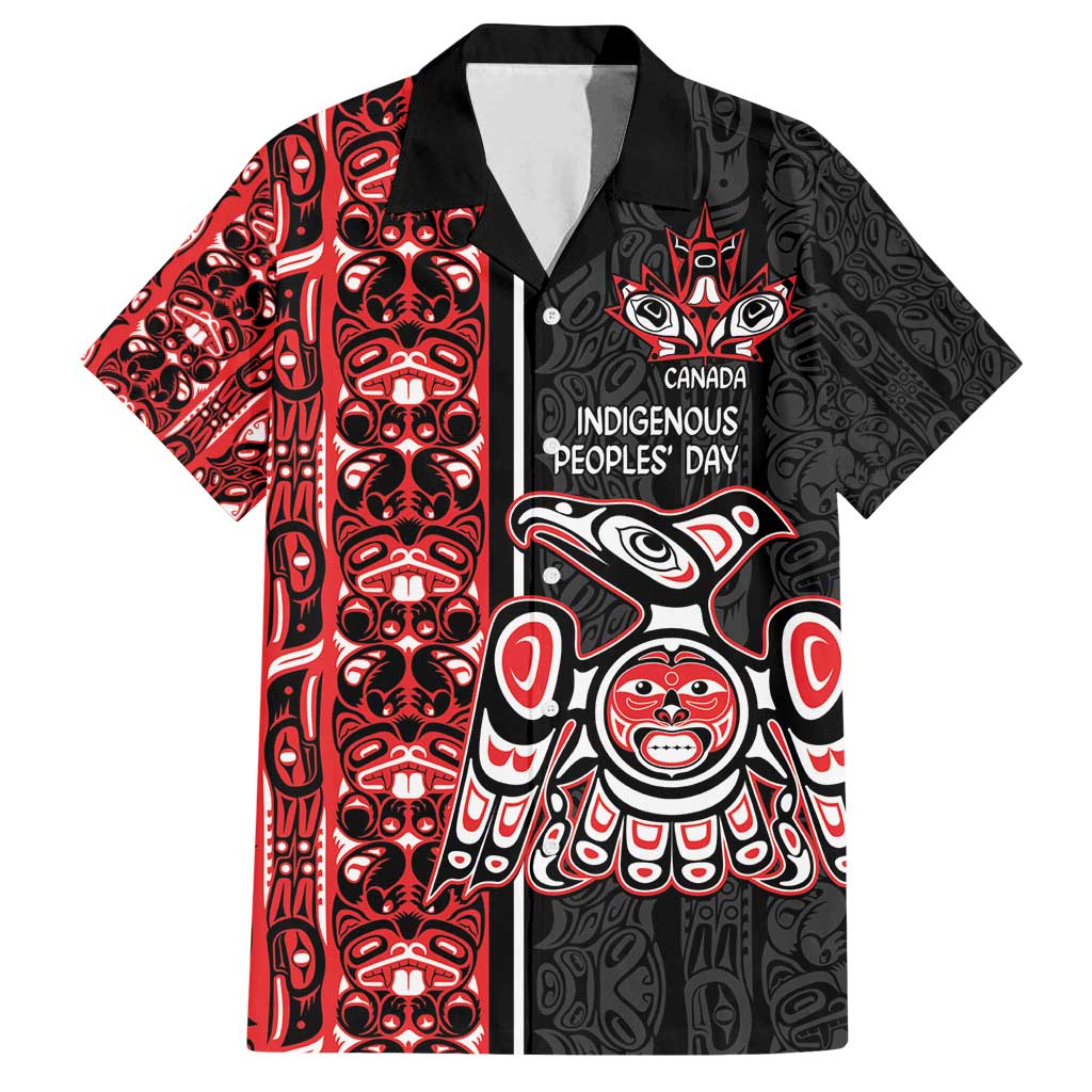 Canada Indigenous Peoples' Day Family Matching Long Sleeve Bodycon Dress and Hawaiian Shirt Canadian Raven Haida Pattern