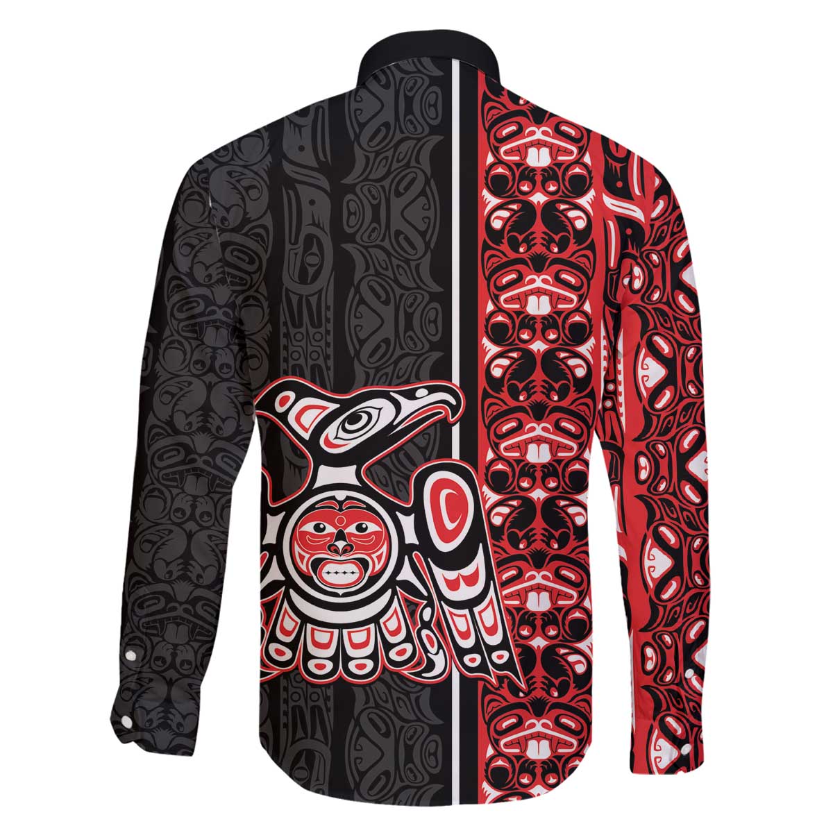 Canada Indigenous Peoples' Day Family Matching Off The Shoulder Long Sleeve Dress and Hawaiian Shirt Canadian Raven Haida Pattern