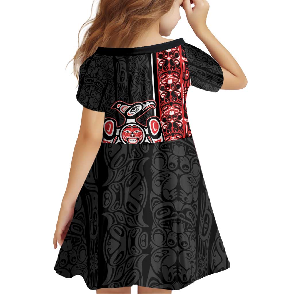 Canada Indigenous Peoples' Day Family Matching Off Shoulder Maxi Dress and Hawaiian Shirt Canadian Raven Haida Pattern