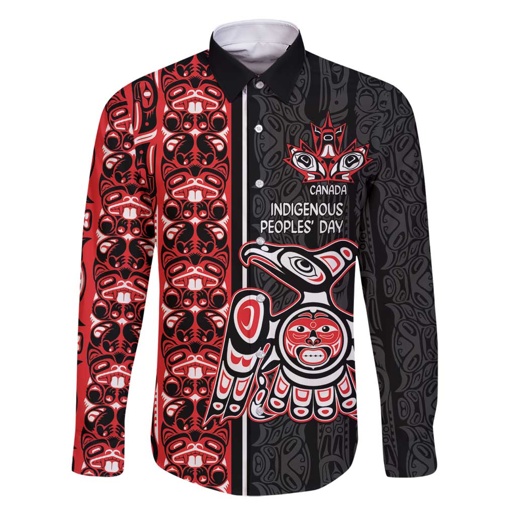 Canada Indigenous Peoples' Day Family Matching Off Shoulder Maxi Dress and Hawaiian Shirt Canadian Raven Haida Pattern