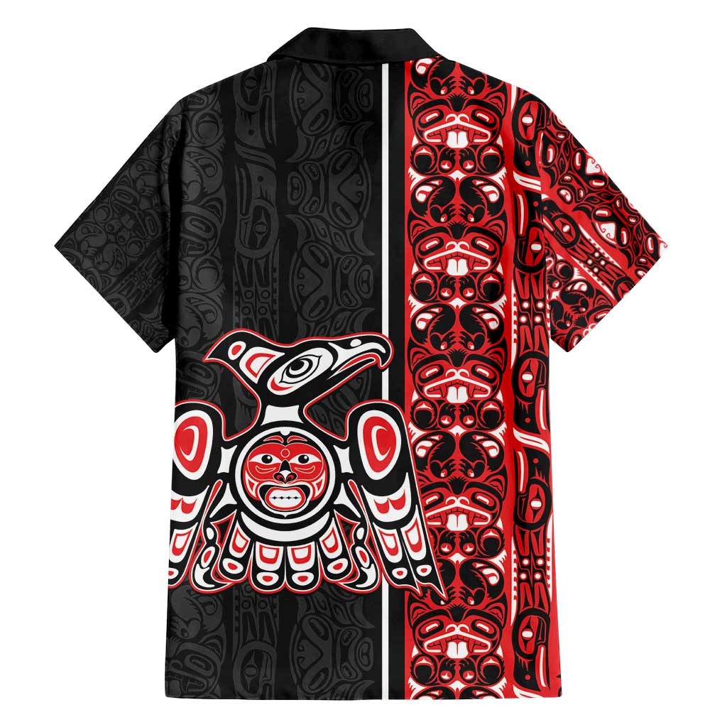 Canada Indigenous Peoples' Day Family Matching Off Shoulder Short Dress and Hawaiian Shirt Canadian Raven Haida Pattern