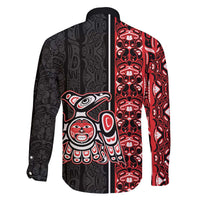 Canada Indigenous Peoples' Day Family Matching Tank Maxi Dress and Hawaiian Shirt Canadian Raven Haida Pattern