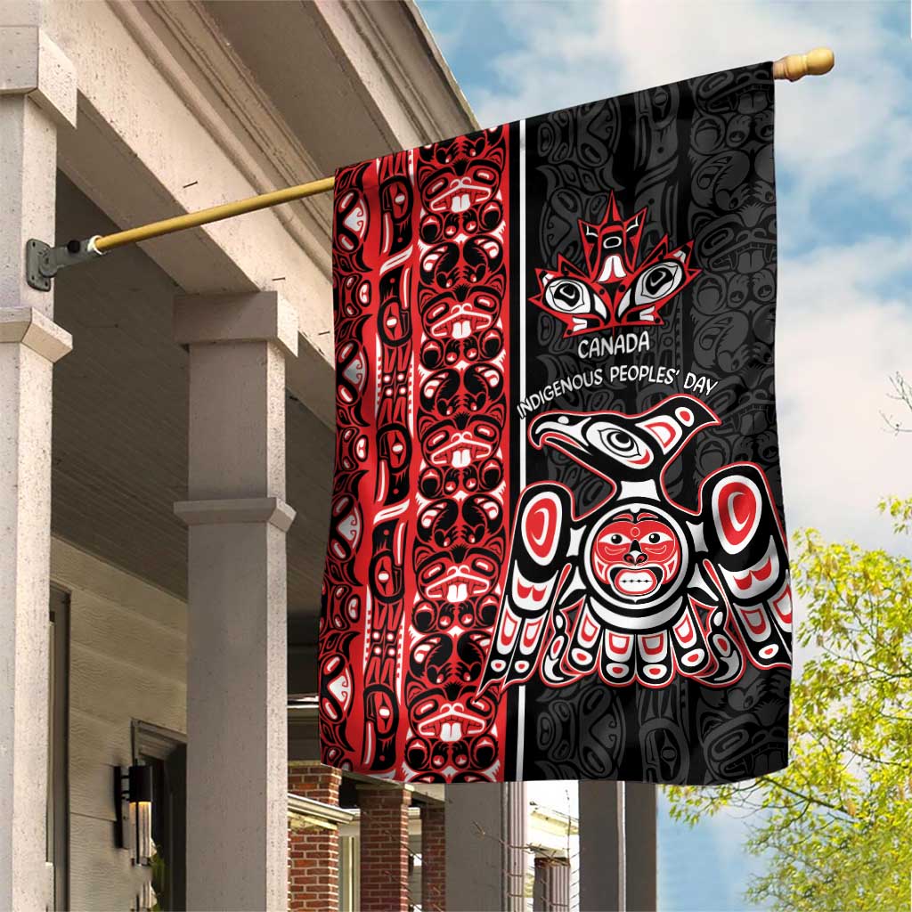 Canada Indigenous Peoples' Day Garden Flag Canadian Raven Haida Pattern