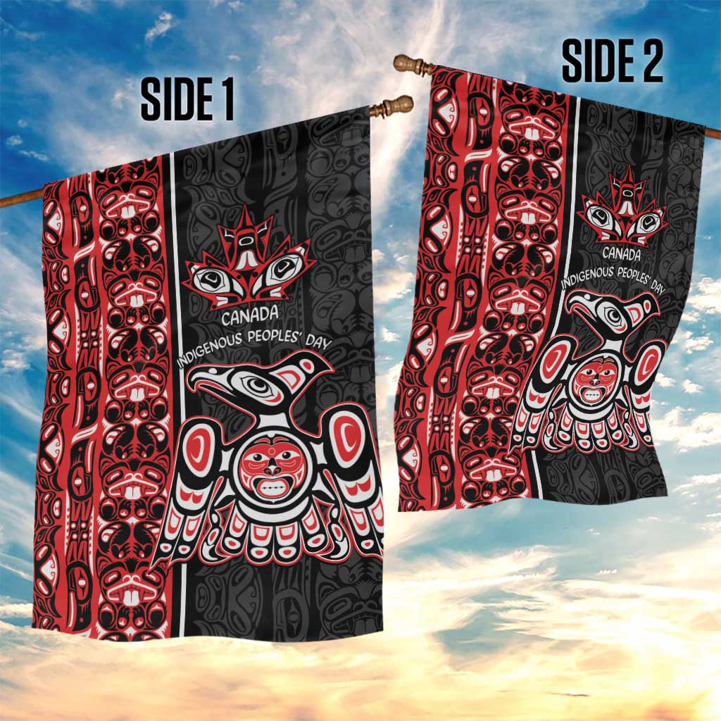 Canada Indigenous Peoples' Day Garden Flag Canadian Raven Haida Pattern