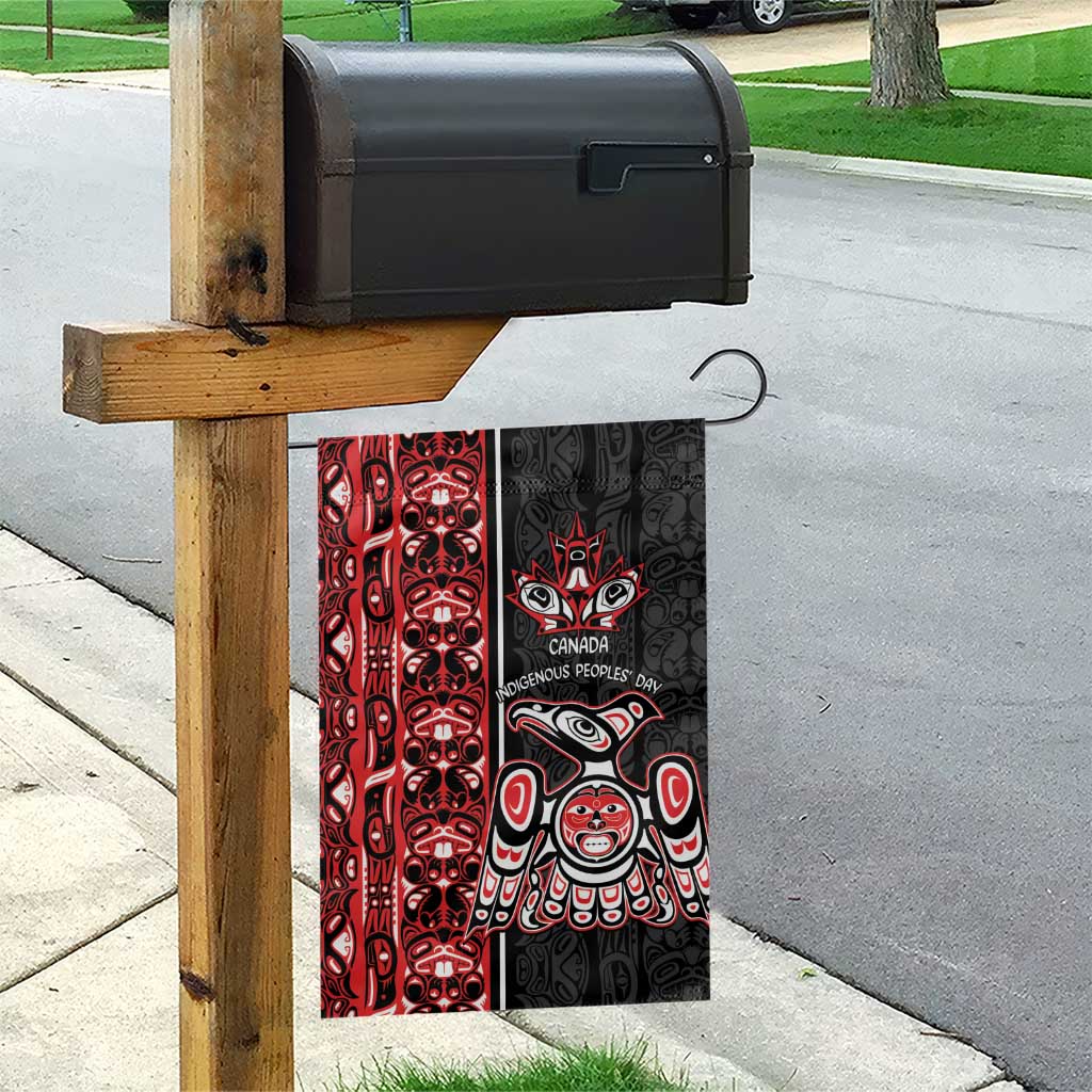 Canada Indigenous Peoples' Day Garden Flag Canadian Raven Haida Pattern