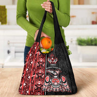 Canada Indigenous Peoples' Day Grocery Bag Canadian Raven Haida Pattern
