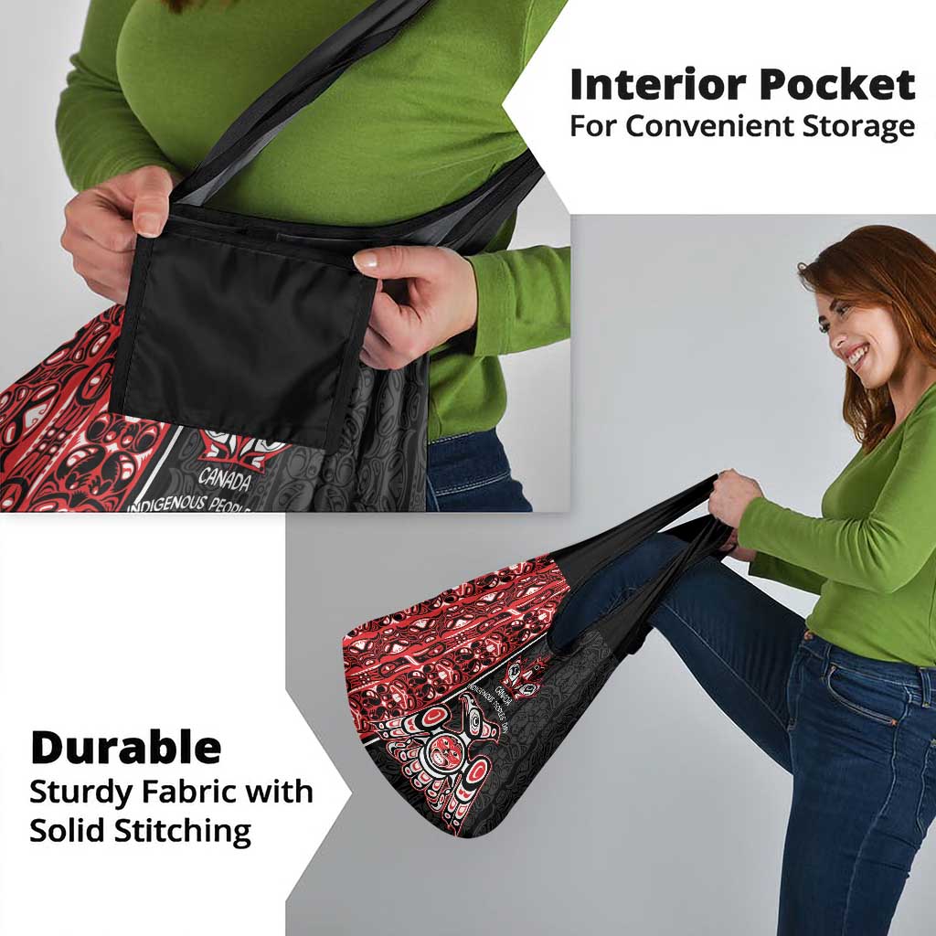 Canada Indigenous Peoples' Day Grocery Bag Canadian Raven Haida Pattern