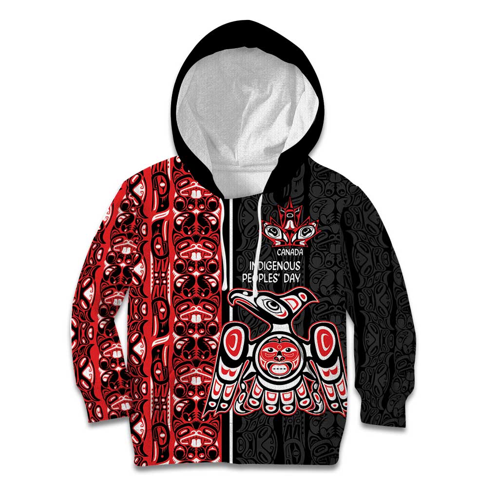 Canada Indigenous Peoples' Day Kid Hoodie Canadian Raven Haida Pattern