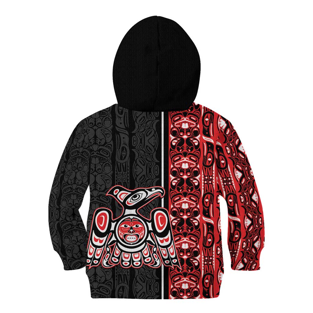Canada Indigenous Peoples' Day Kid Hoodie Canadian Raven Haida Pattern