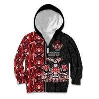 Canada Indigenous Peoples' Day Kid Hoodie Canadian Raven Haida Pattern