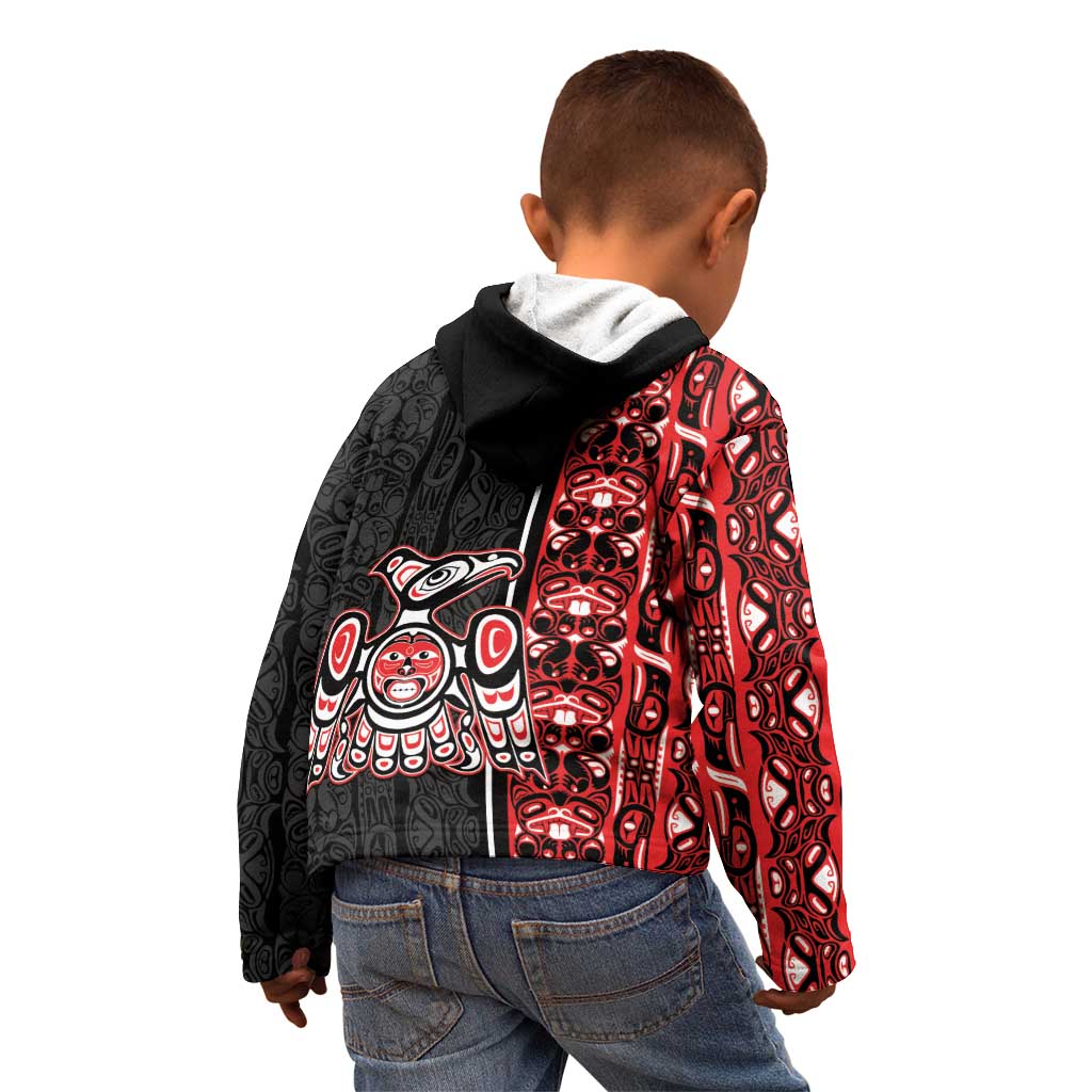 Canada Indigenous Peoples' Day Kid Hoodie Canadian Raven Haida Pattern