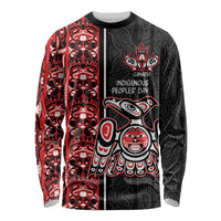 Canada Indigenous Peoples' Day Long Sleeve Shirt Canadian Raven Haida Pattern