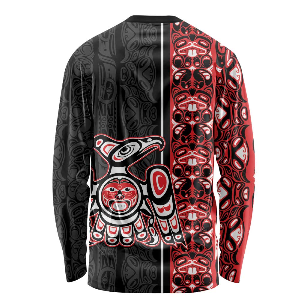 Canada Indigenous Peoples' Day Long Sleeve Shirt Canadian Raven Haida Pattern