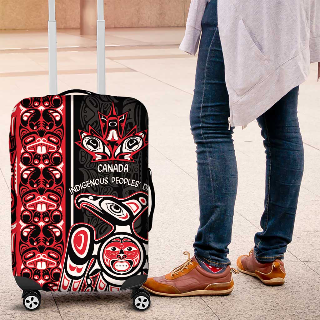Canada Indigenous Peoples' Day Luggage Cover Canadian Raven Haida Pattern