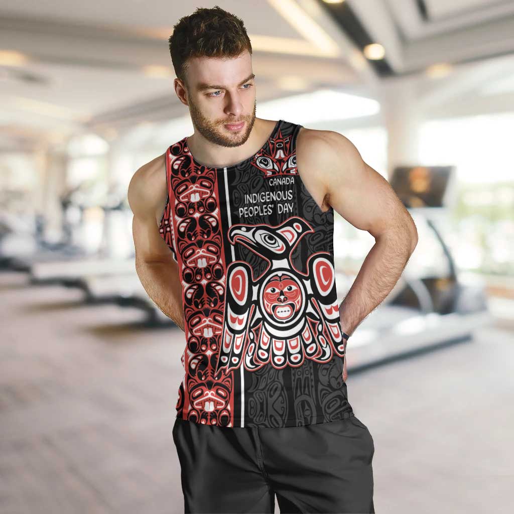 Canada Indigenous Peoples' Day Men Tank Top Canadian Raven Haida Pattern