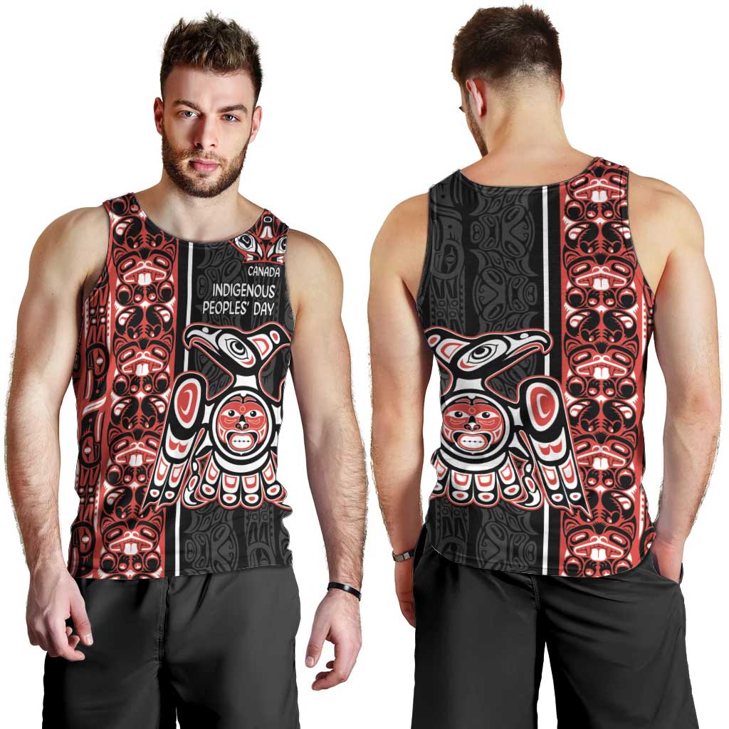 Canada Indigenous Peoples' Day Men Tank Top Canadian Raven Haida Pattern
