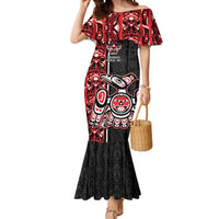 Canada Indigenous Peoples' Day Mermaid Dress Canadian Raven Haida Pattern