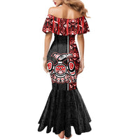 Canada Indigenous Peoples' Day Mermaid Dress Canadian Raven Haida Pattern