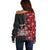 Canada Indigenous Peoples' Day Off Shoulder Sweater Canadian Raven Haida Pattern