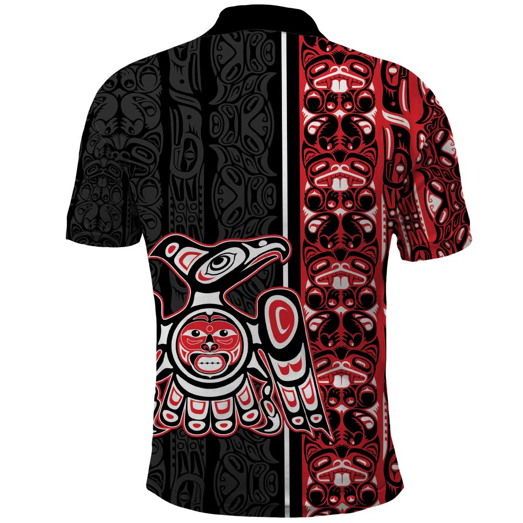 Canada Indigenous Peoples' Day Polo Shirt Canadian Raven Haida Pattern