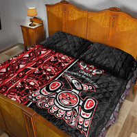 Canada Indigenous Peoples' Day Quilt Bed Set Canadian Raven Haida Pattern