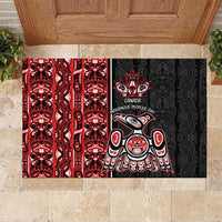 Canada Indigenous Peoples' Day Rubber Doormat Canadian Raven Haida Pattern