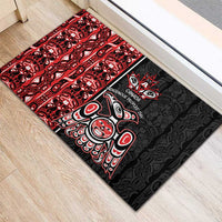 Canada Indigenous Peoples' Day Rubber Doormat Canadian Raven Haida Pattern