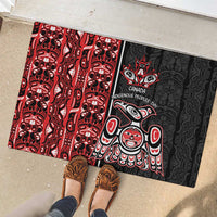 Canada Indigenous Peoples' Day Rubber Doormat Canadian Raven Haida Pattern